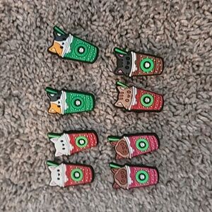 Cute Cat Latte Croc Charms 8 Pieces